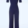 Online Surkana Abigail Crossover Jumpsuit In Marineblauw