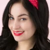 Hot Banned Retro Adelaide Polkadot Elastische Haarband In Rood