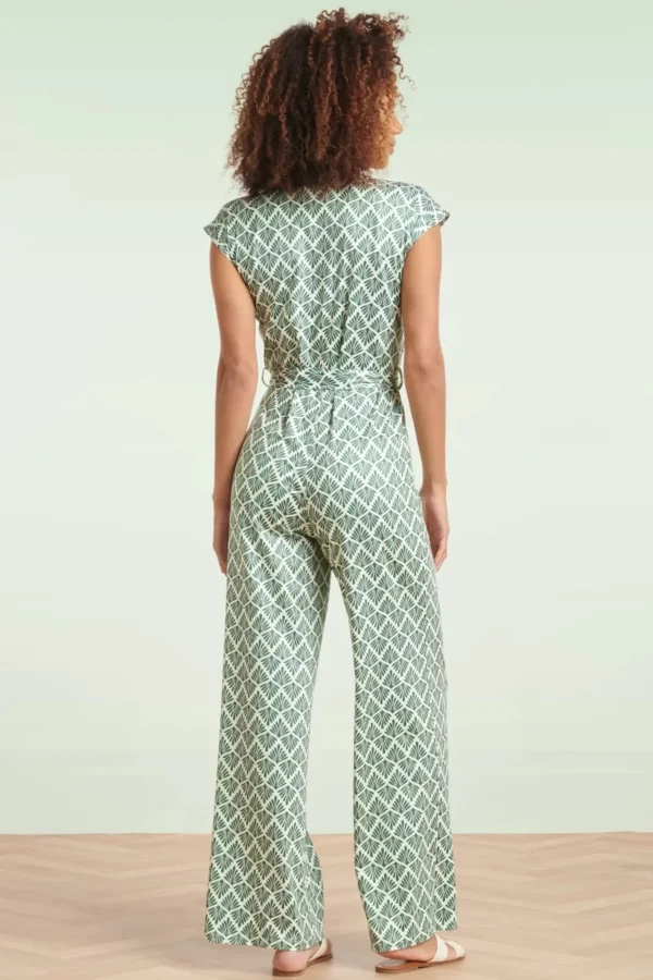 Flash Sale Smashed Lemon Adeline Jumpsuit In Legergroen En Gebroken Wit