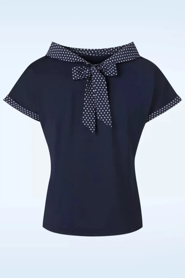 Best Sale Banned Retro Alicia Blouse In Marineblauw