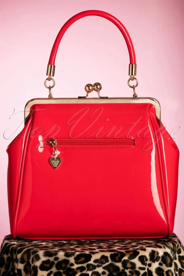 Clearance Banned Retro Amerikaanse Vintage Patenttas In Rood
