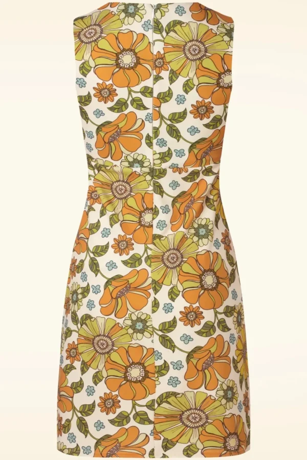 Online Vintage Chic for Topvintage Amy Bloemen Jurk In Oranje En Groen