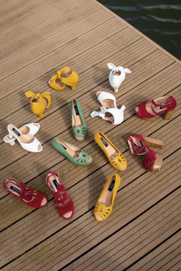 Outlet Lola Ramona u2665 Topvintage Angie Monaco Peeptoe Pumps In Mango Mojito