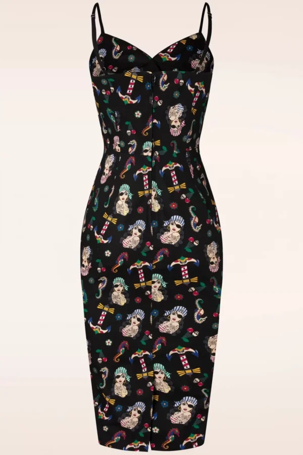 Clearance Banned Retro Anker Pin-Up Penciljurk In Zwart
