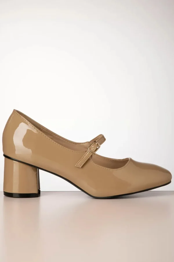 Discount Banned Retro Annie Mary Jane Pumps In Latte