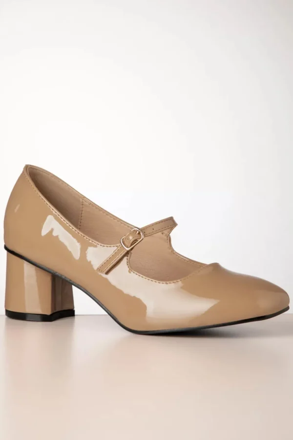 Discount Banned Retro Annie Mary Jane Pumps In Latte