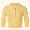 Store Banned Retro April Cardigan Met Korte Mouwen In Citroen