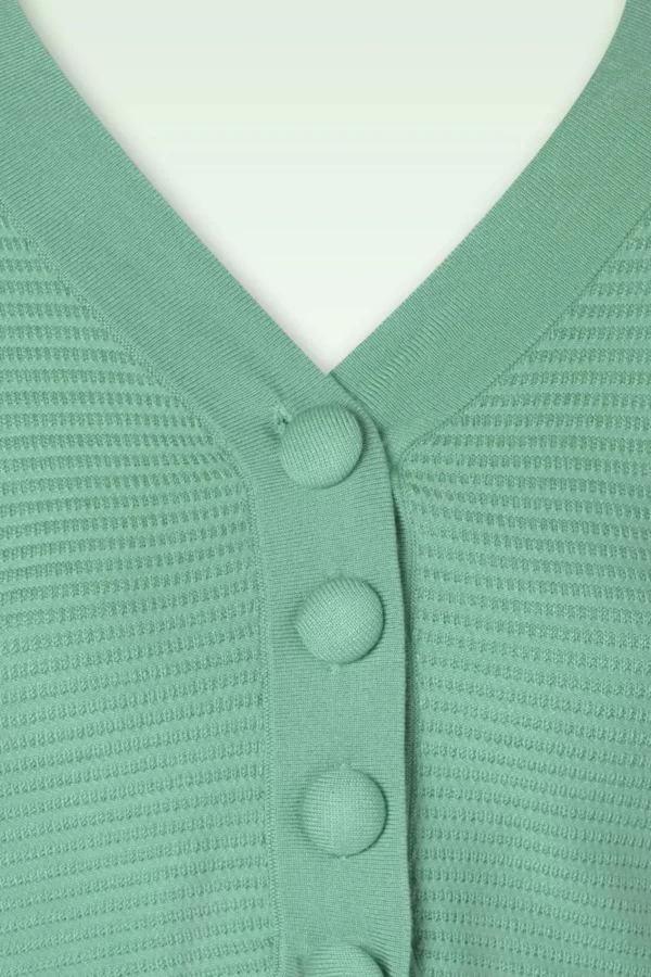 Clearance Vixen Ariane Getextureerd Gebreid Cropped Vest In Mintgroen