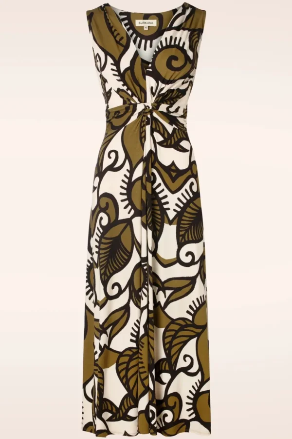 Shop Surkana Aubrey Maxi Jurk In Khaki