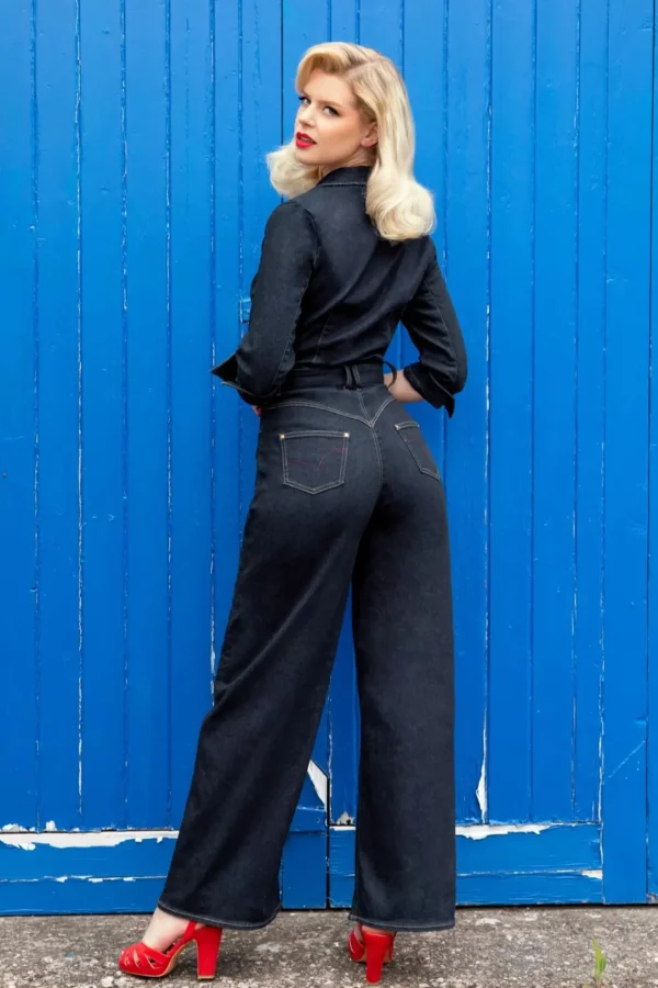 Clearance Rock-a-Booty Audrey Jumpsuit In Donker Denim