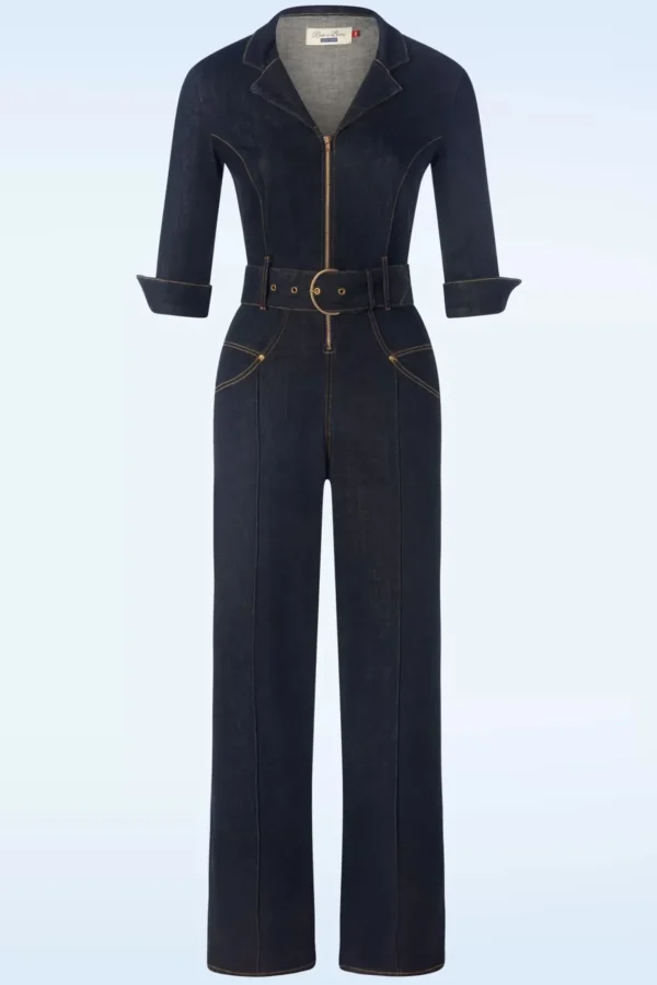 Clearance Rock-a-Booty Audrey Jumpsuit In Donker Denim