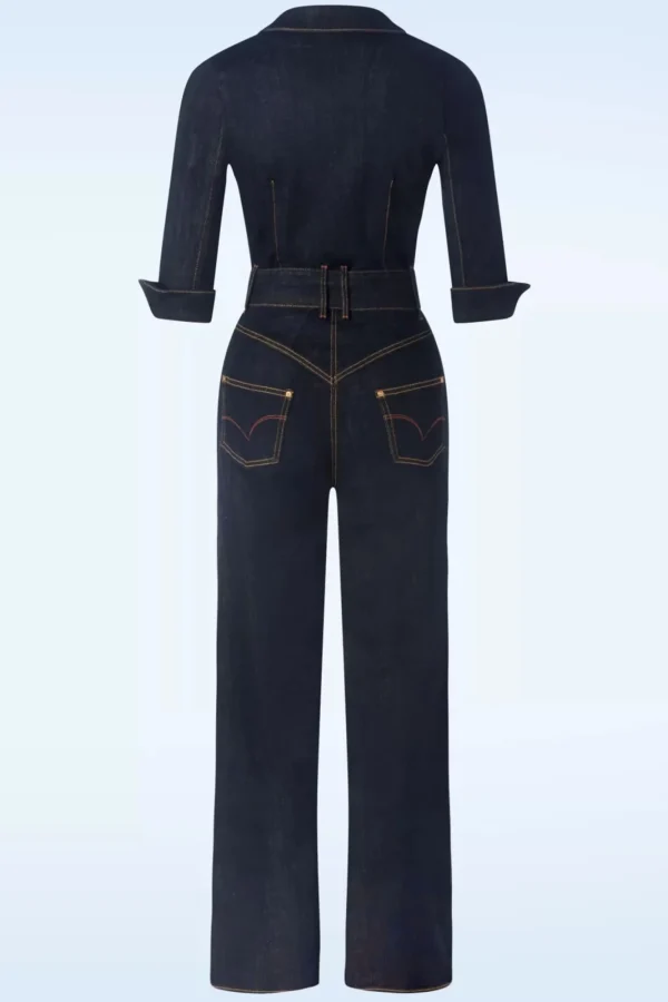 Clearance Rock-a-Booty Audrey Jumpsuit In Donker Denim