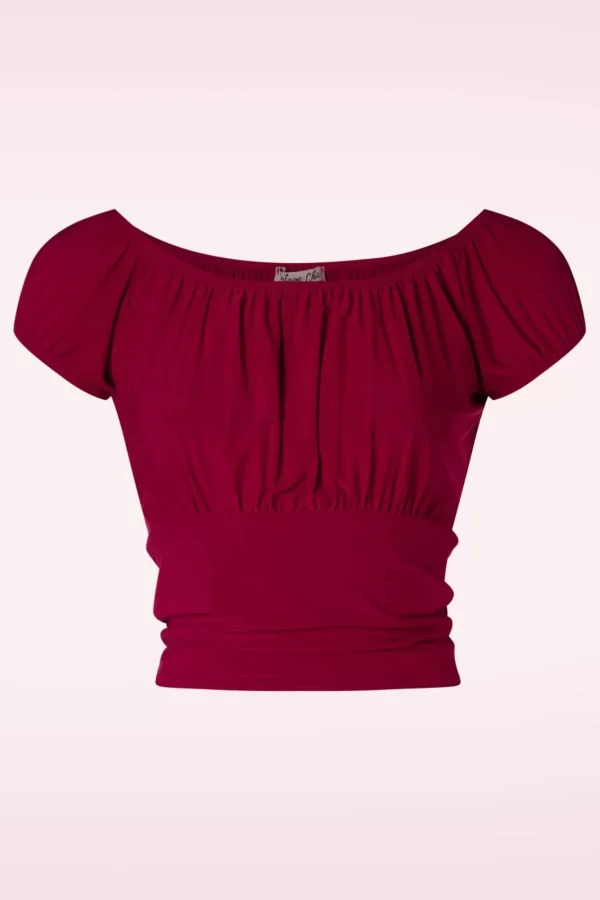 Discount Vintage Chic for Topvintage Belinda Off-Shoulder Top In Rood