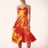 Outlet Minueto Bella Midi Jurk In Oranje