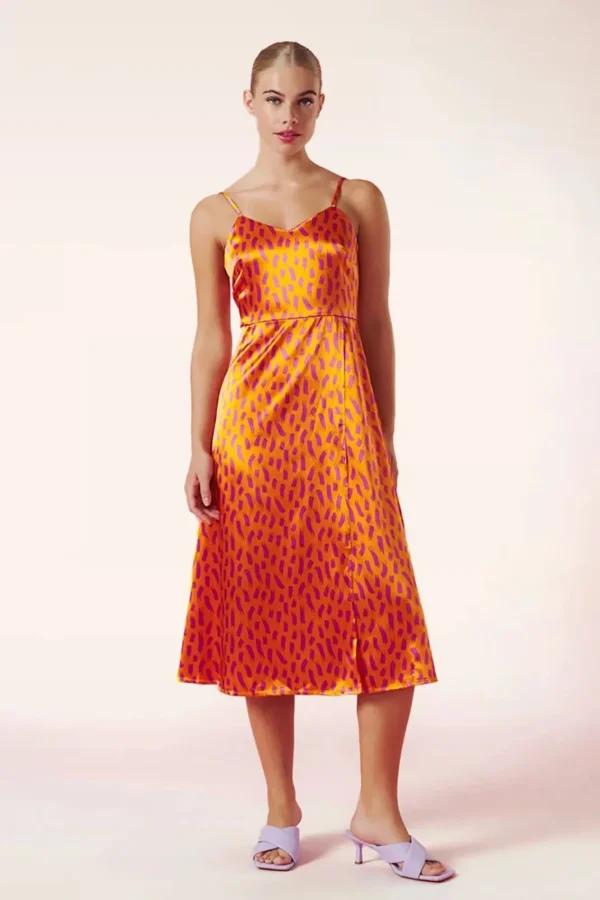 Outlet Minueto Bella Midi Jurk In Oranje