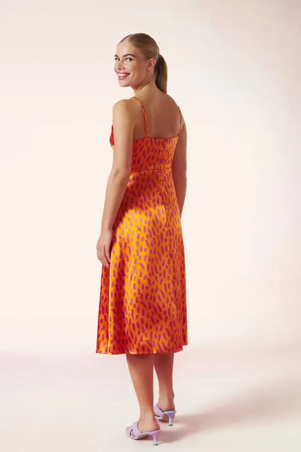 Outlet Minueto Bella Midi Jurk In Oranje