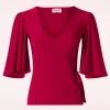 Clearance Vintage Chic for Topvintage Belle Slinky Top In Rood