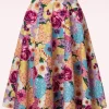 Clearance Banned Retro Bloemen Swingrok In Roze