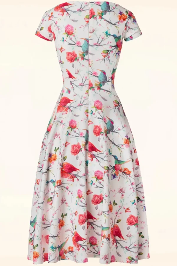 Discount Vintage Chic for Topvintage Blythe Birds Swing Jurk In Wit
