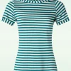 Hot King Louie Boatneck Top Chopito Stripe In Ponderosa Groen