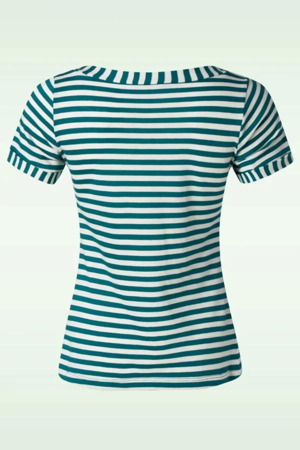 Hot King Louie Boatneck Top Chopito Stripe In Ponderosa Groen