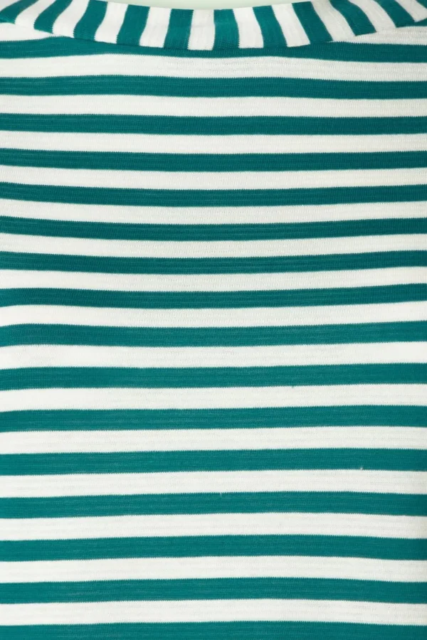 Hot King Louie Boatneck Top Chopito Stripe In Ponderosa Groen