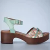 Online Nemonic Bora Flower Platform Sandals In Ijsblauw