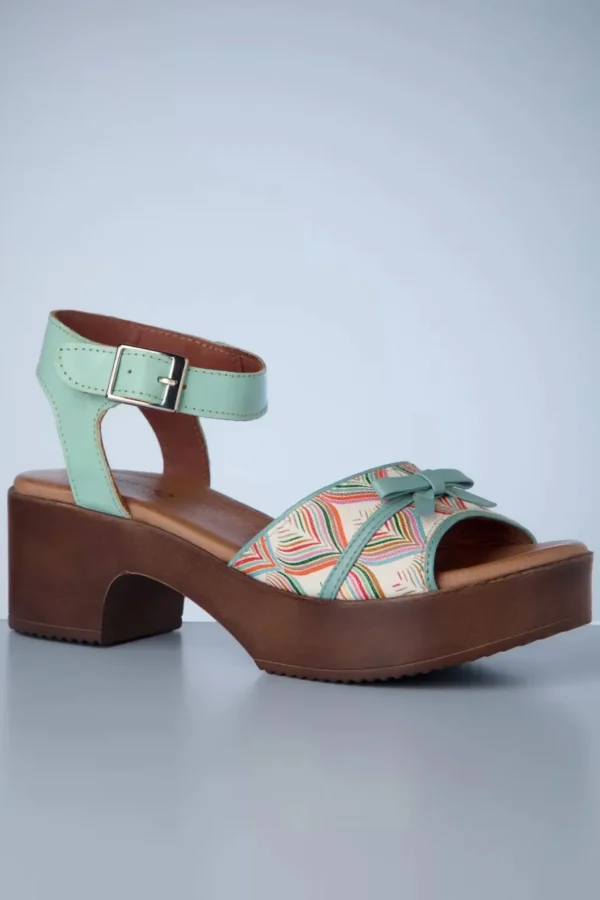 Online Nemonic Bora Flower Platform Sandals In Ijsblauw