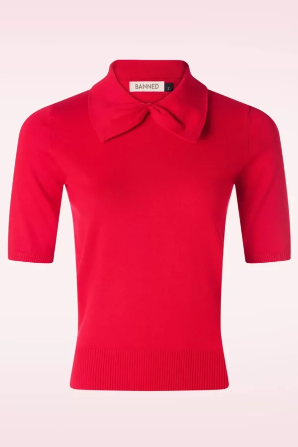 Best Sale Banned Retro Bow Delight Jumper In Rood