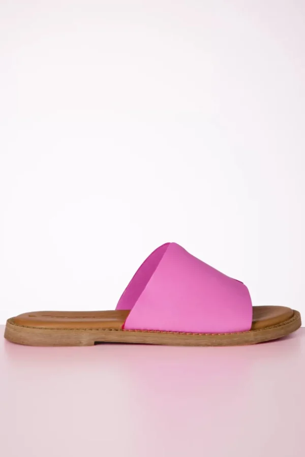 Fashion Tamaris Britt Lederen Slippers In Roze