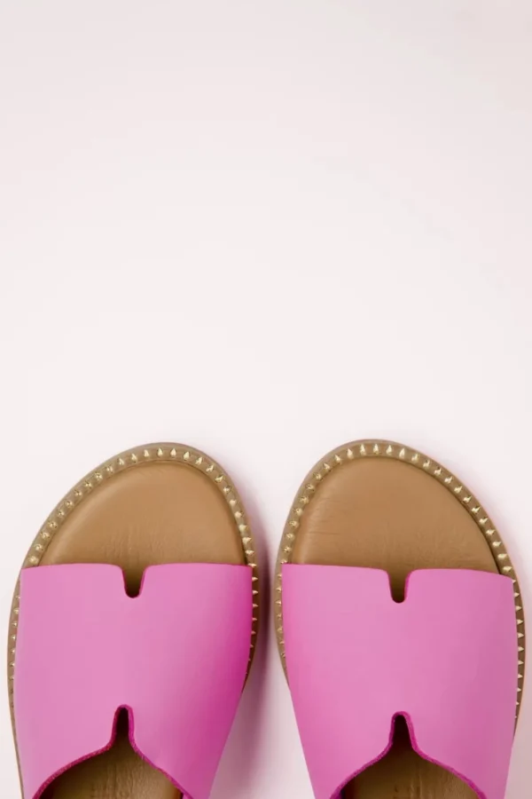 Fashion Tamaris Britt Lederen Slippers In Roze