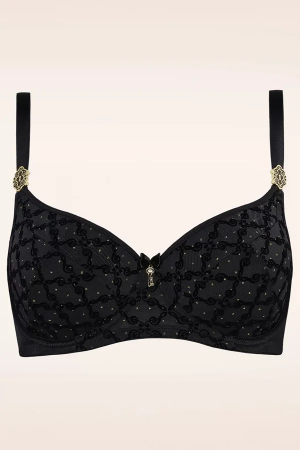 Outlet Marlies Dekkers Calliope Balconette Bh In Zwart En Goud Print