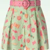 Cheap Vixen Candy Belted Shorts In Mint