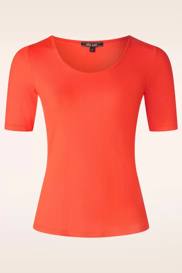 Store King Louie Carice Uni Rib Top In Zon Oranje