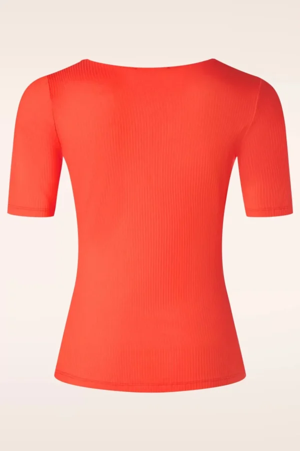 Store King Louie Carice Uni Rib Top In Zon Oranje