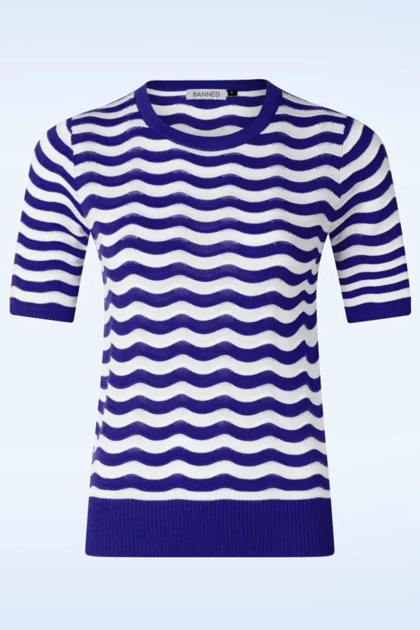 Sale Banned Retro Catching Waves Jumper In Blauw