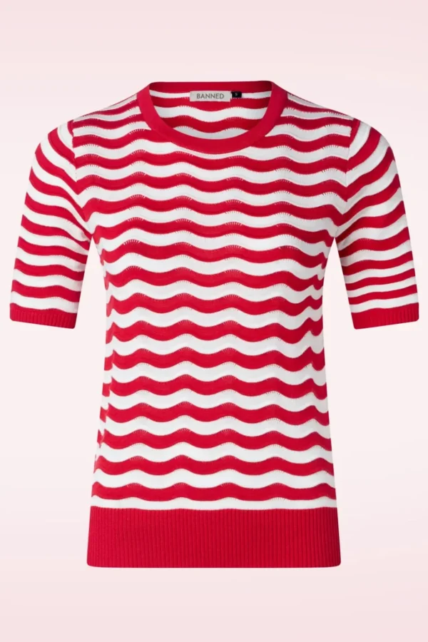 Shop Banned Retro Catching Waves Jumper In Rood