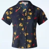 Hot Collectif Clothing Caterina Bloom Shirt In Marineblauw