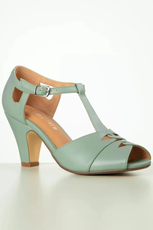 Clearance Chelsea Crew Catherina T-Strap Pumps In Mintgroen