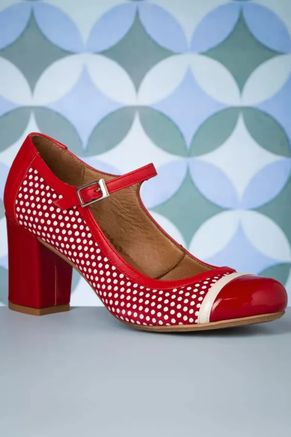 Fashion Nemonic Charol Lederen Mary Jane Pumps In Rood