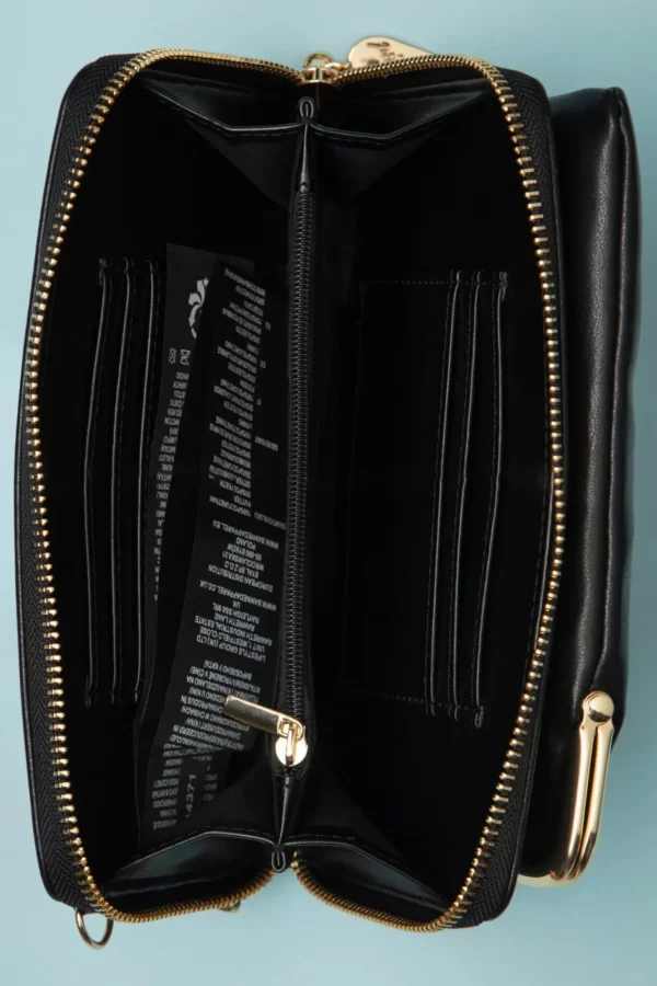 New Banned Retro Cherry Pie Crossbody Telefoontasje In Zwart