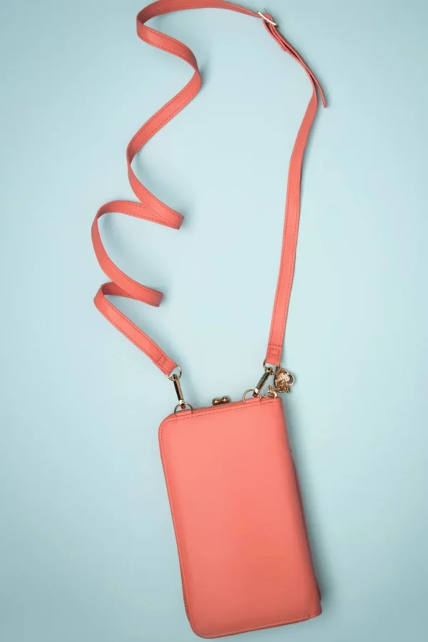 Hot Banned Retro Cherry Pie Crossbody Telefoontasje In Koraalroze