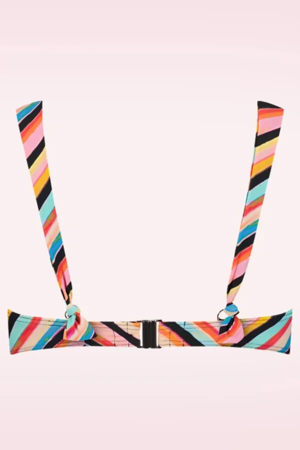 Store Cyell Chevron Chic Padded Bikini Top In Multi