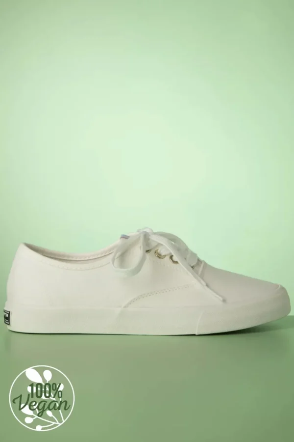 Online Tamaris Chloe Canvas Sneakers In Gebroken Wit