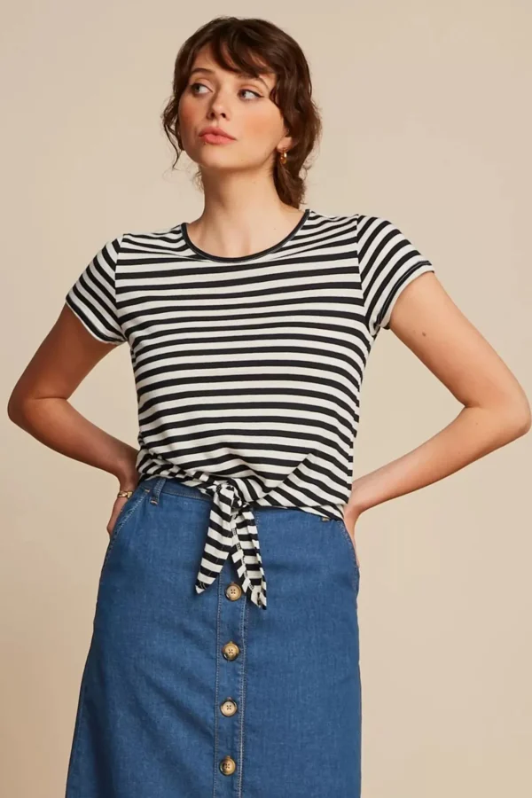 Best King Louie Chopito Stripe Knot T-Shirt In Zwart