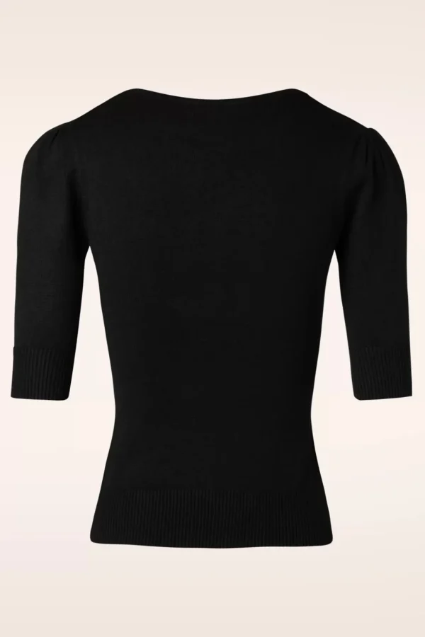 Shop Collectif Clothing Chrissie Gebreide Top In Zwart