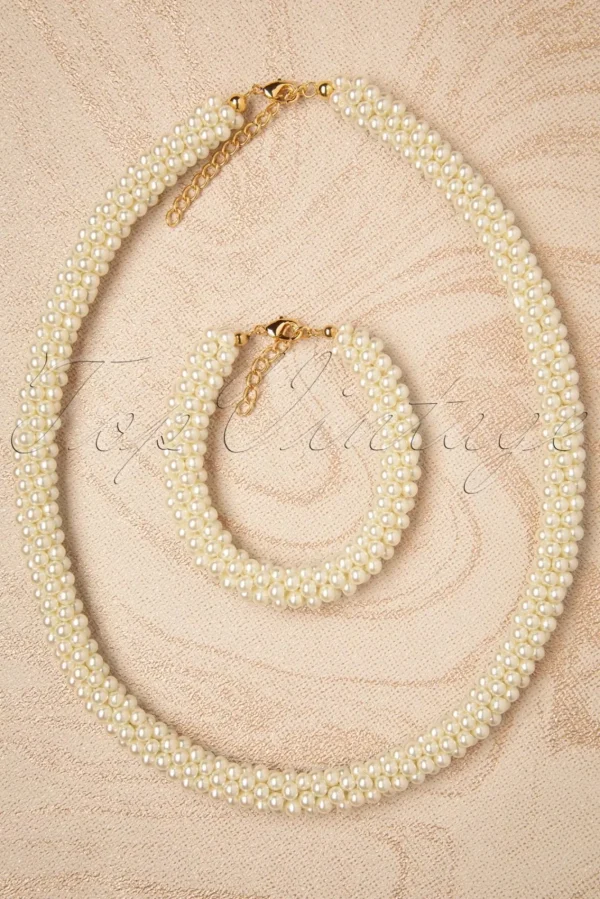 Cheap Topvintage Boutique Collection Chunky Parelketting In Ivoor