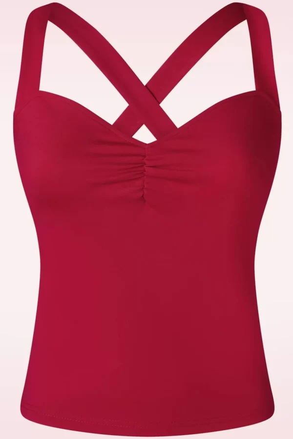 Fashion Vixen Cindy Cross Back Top In Rood