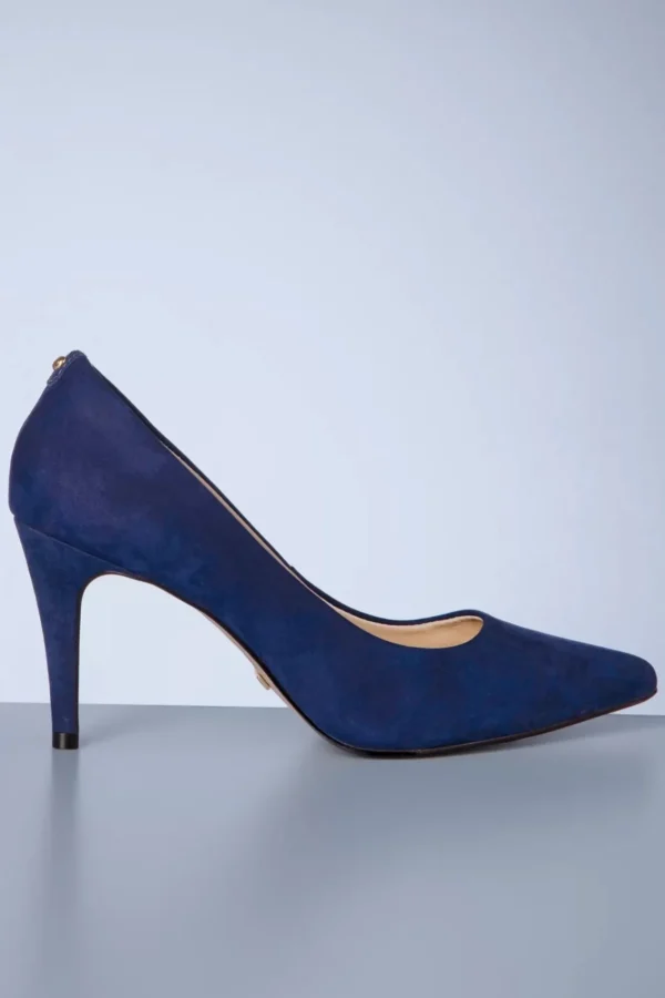 Discount Parodi Shoes Claire Stiletto Pumps Van Nubuck In Navy