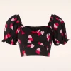 Store Bunny Confetti Crop Top In Zwart